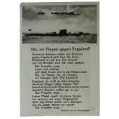War propaganda postcard against Britain with lyric